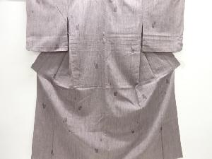 アンティーク　色紙模様織り出し本塩沢単衣着物